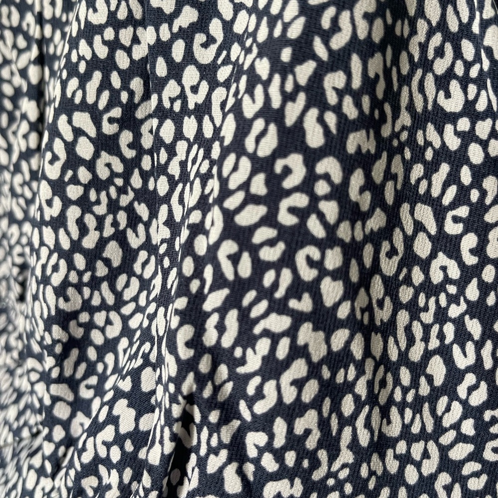 Navy Blue and White Leopard Print Cropped Bustier Tank Top Size Medium - Picture 4 of 7